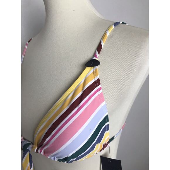 Cotton On Bikini Top Triangle Multicolor Striped Padded Swimwear - Picture 4 of 8